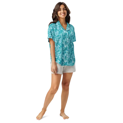 Tidal Botanica on a Women's Short Sleeve Pajama Top