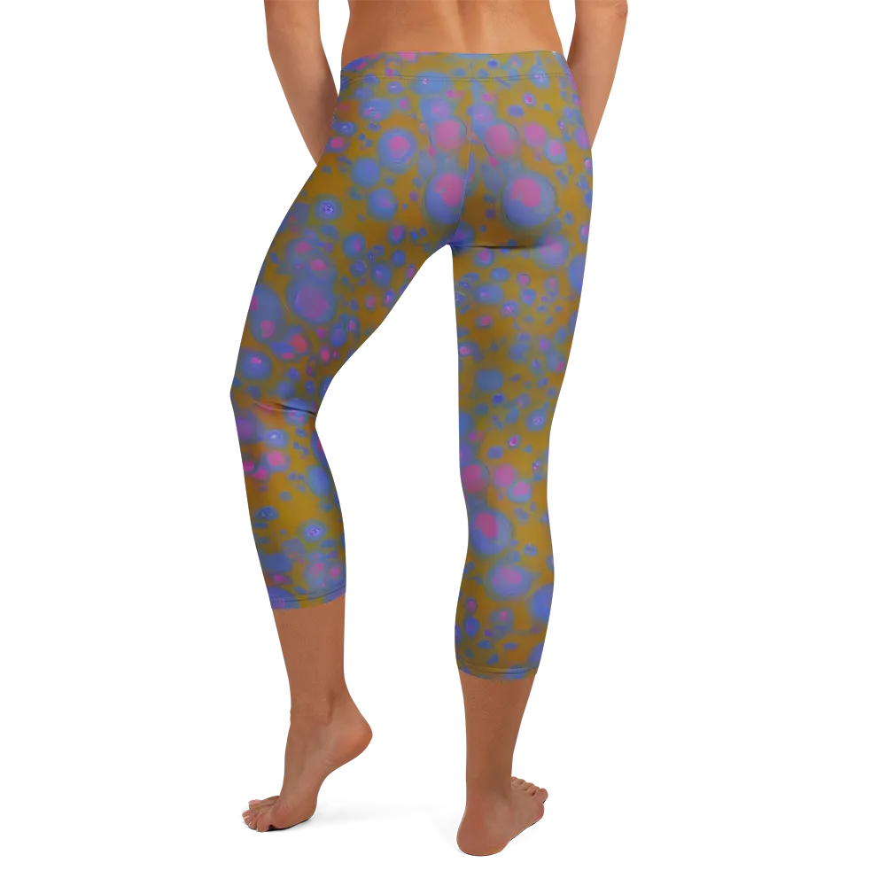 Ochre Nebula on Capri Leggings — Back