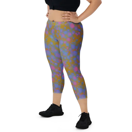 Ochre Nebula on a Capri Leggings