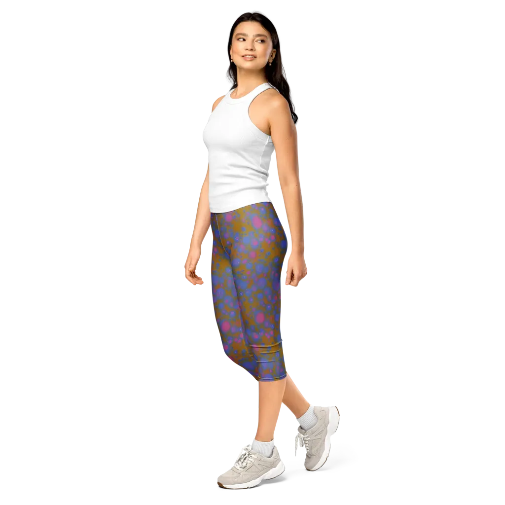 Ochre Nebula on Capri Leggings — Left Front