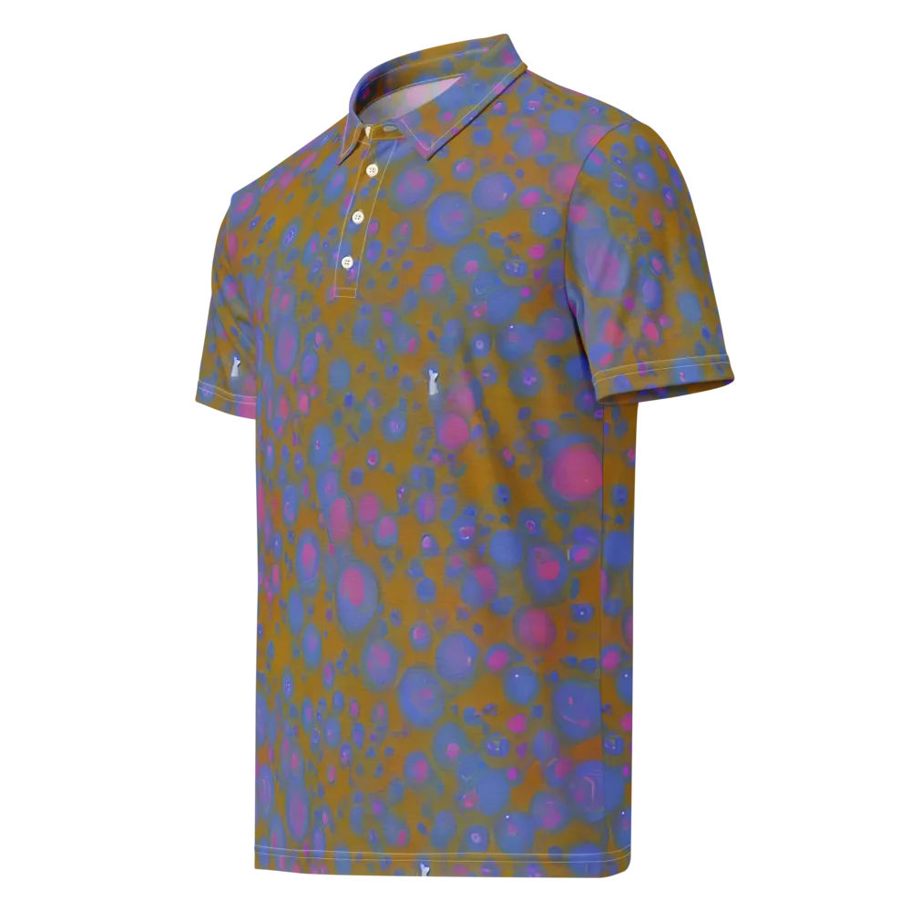 Ochre Nebula on Men's Slim Fit Polo Shirt — Left Front