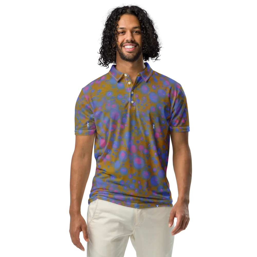 Ochre Nebula on Men's Slim Fit Polo Shirt — Front