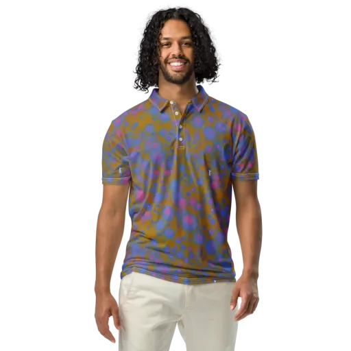 Ochre Nebula on a Men's Slim Fit Polo Shirt