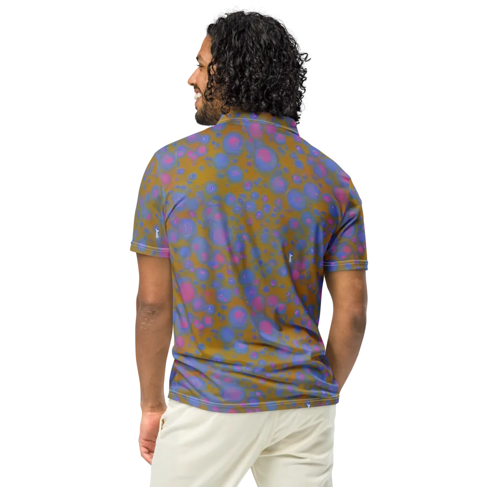 Ochre Nebula on Men's Slim Fit Polo Shirt — Back