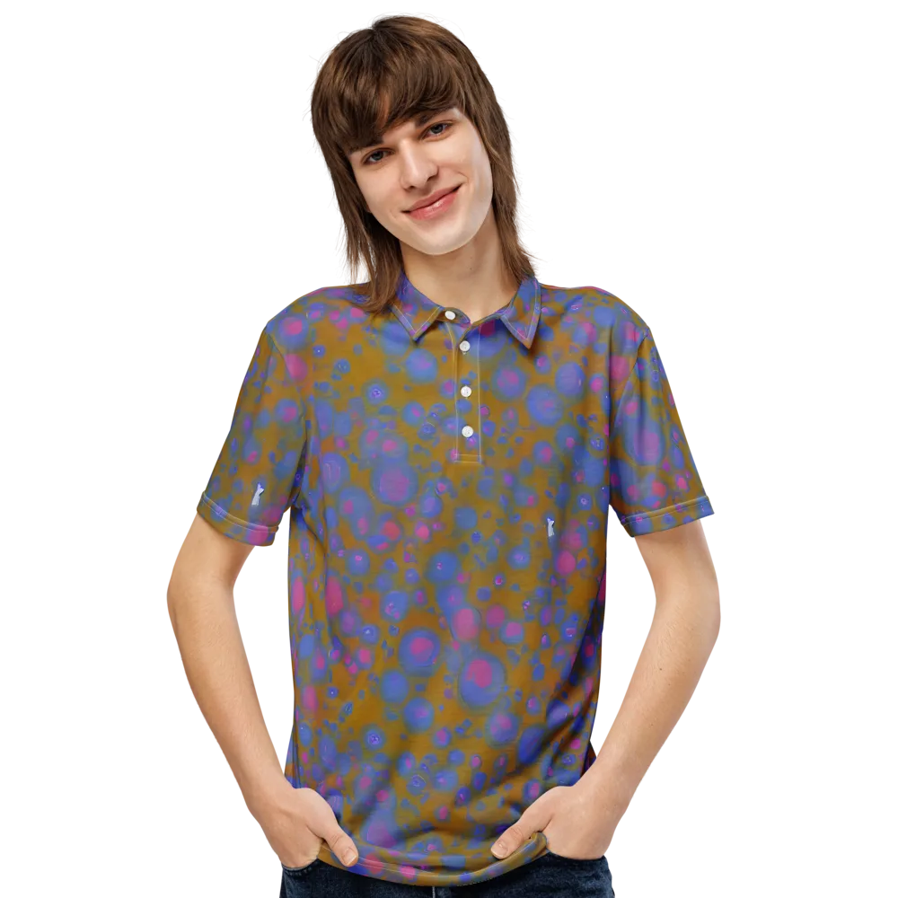 Ochre Nebula on Men's Slim Fit Polo Shirt — Front