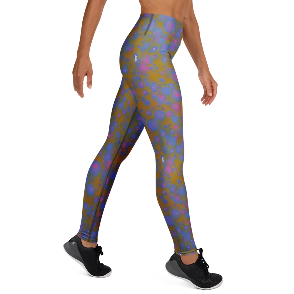 Ochre Nebula on Yoga Leggings — Right