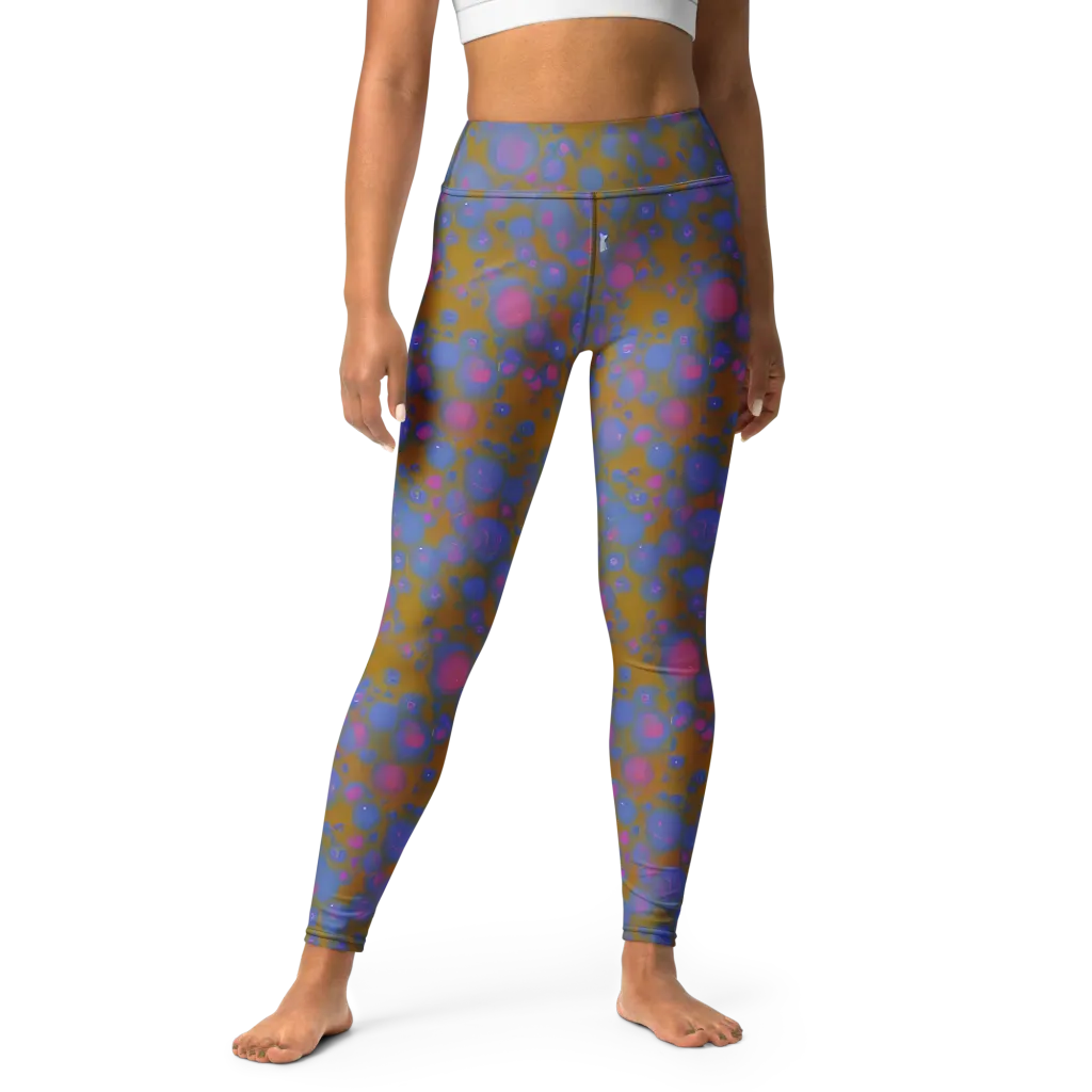 Ochre Nebula on Yoga Leggings — Front