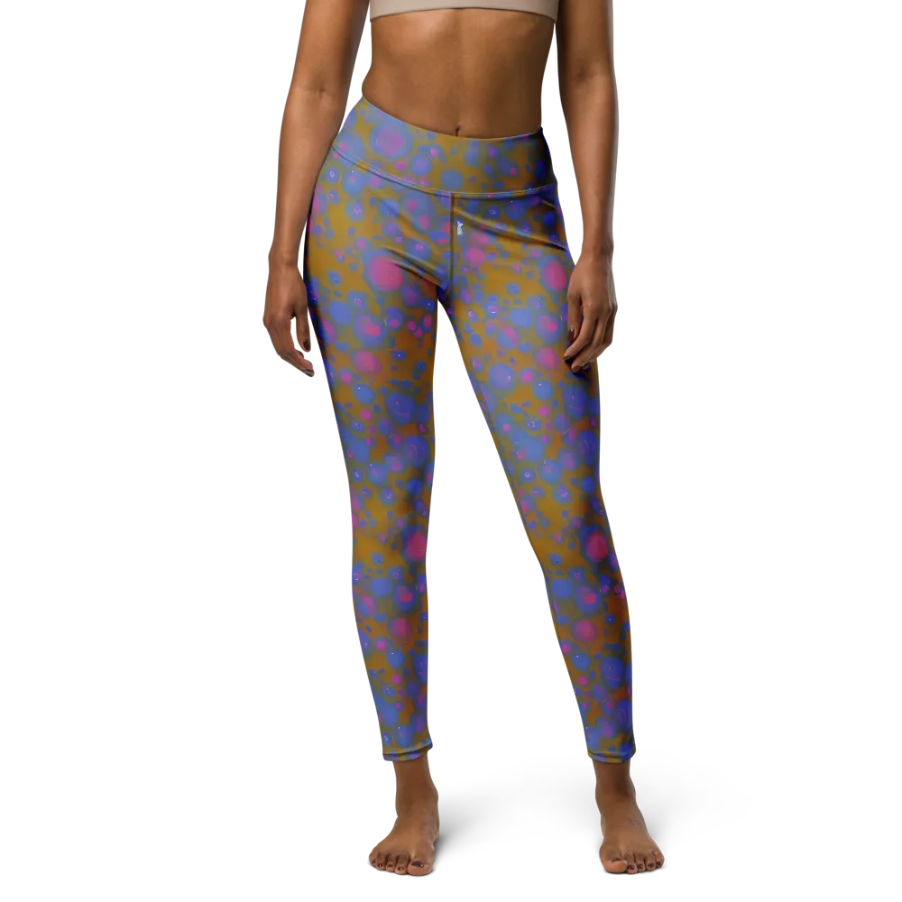 Ochre Nebula on Yoga Leggings — Front