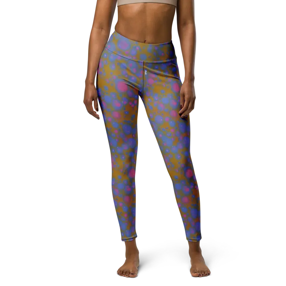 Ochre Nebula on Yoga Leggings — Front
