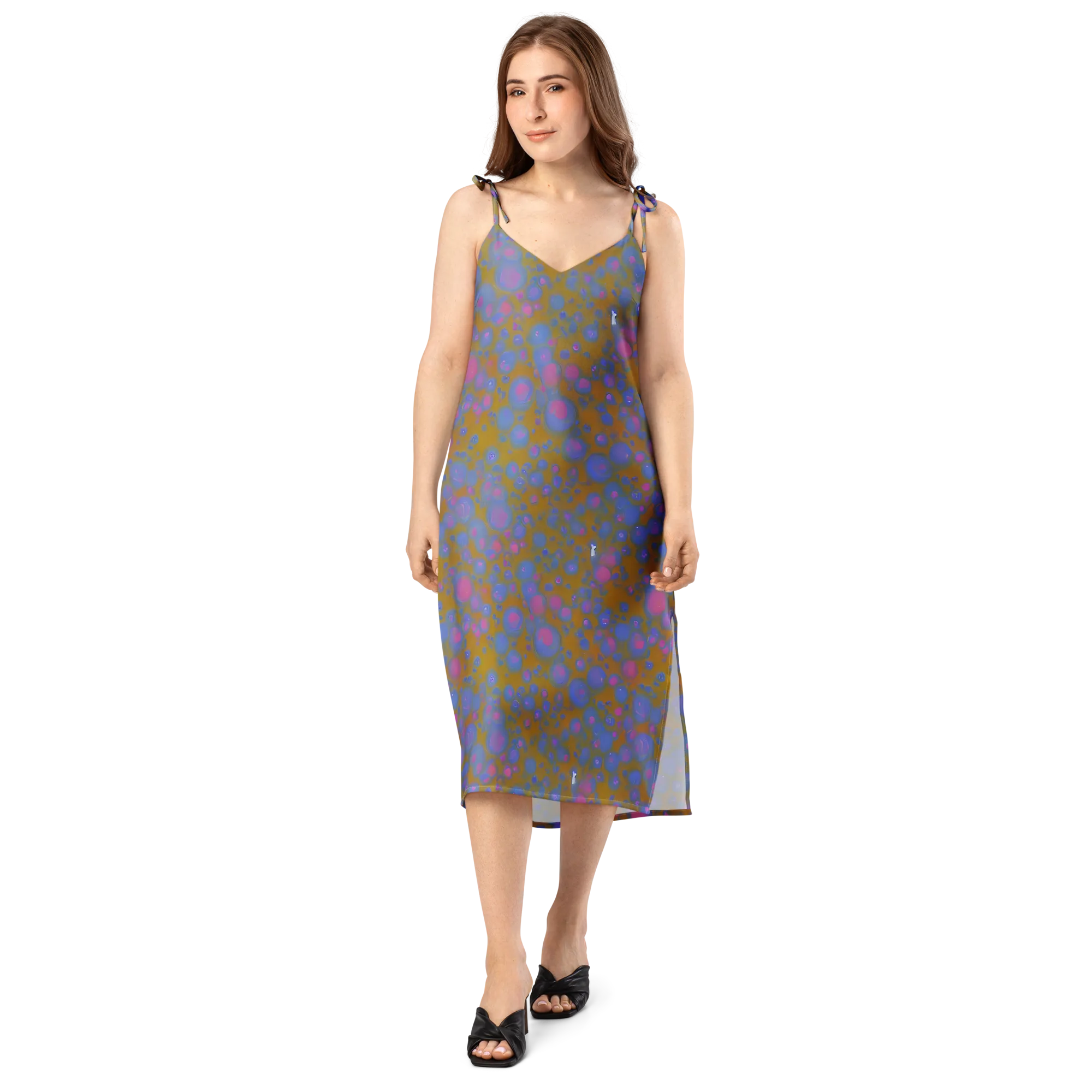 Ochre Nebula on Slip Dress — Front