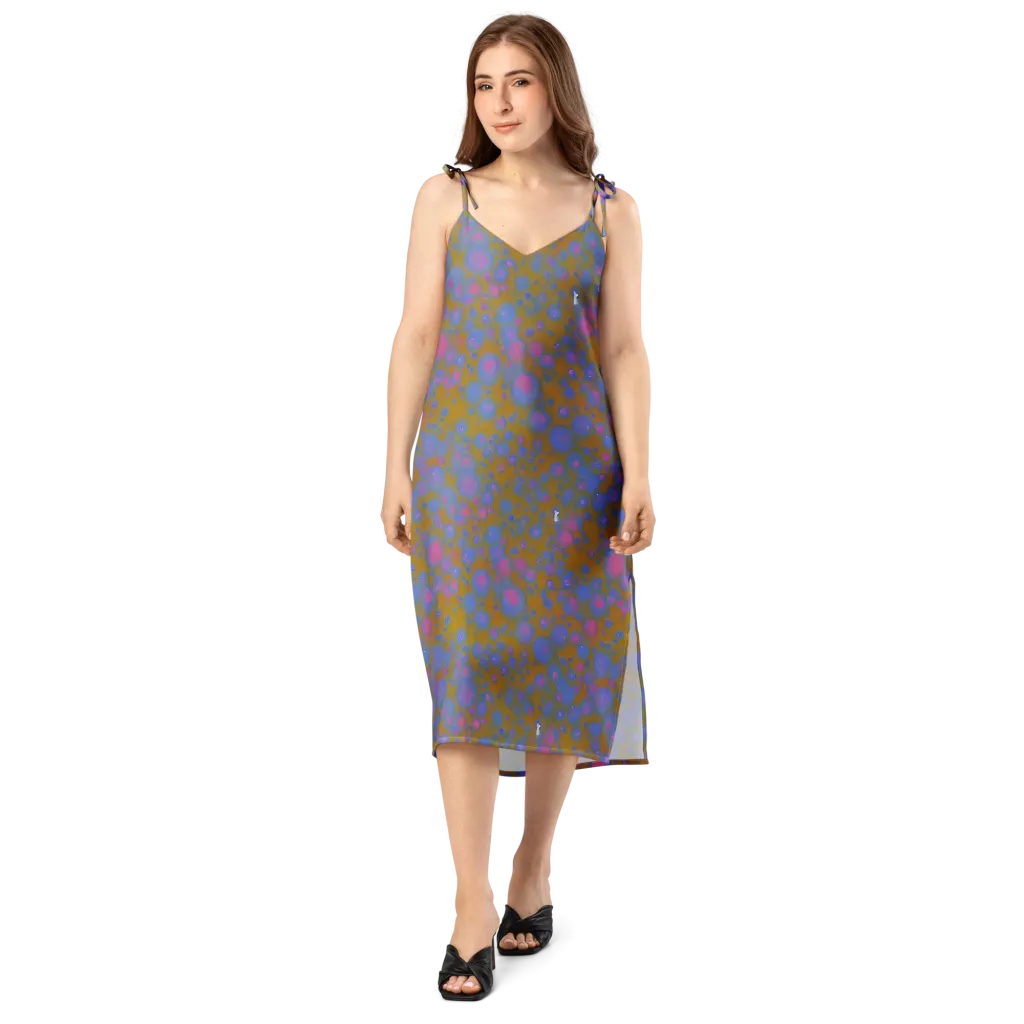 Ochre Nebula on Slip Dress — Front
