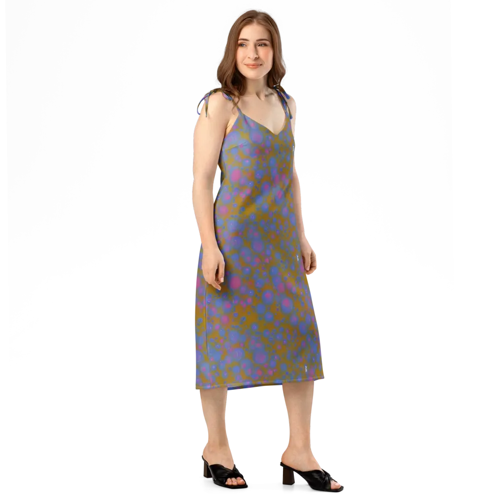 Ochre Nebula on Slip Dress — Right Front