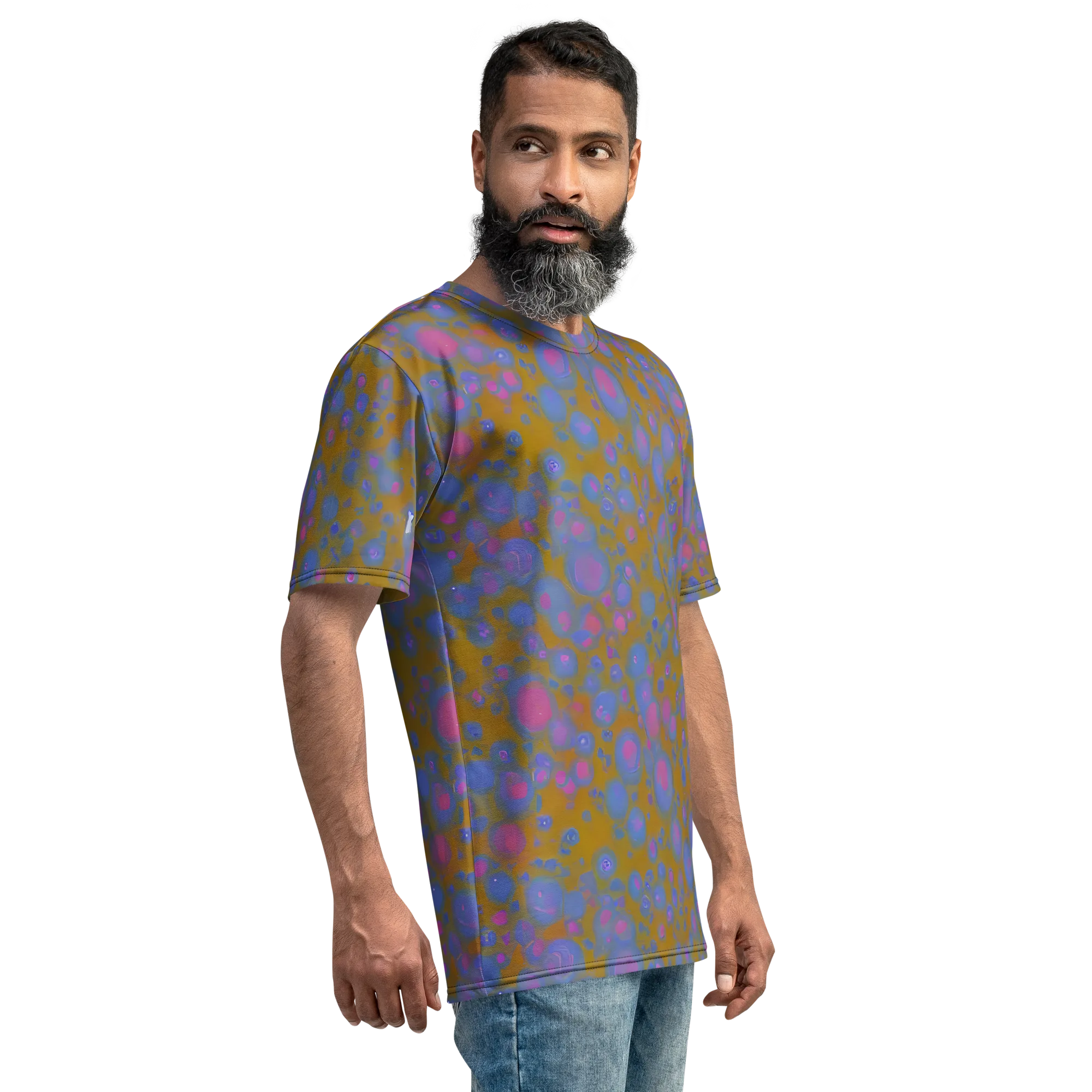 Ochre Nebula on Men's Crew Neck T-Shirt — Right