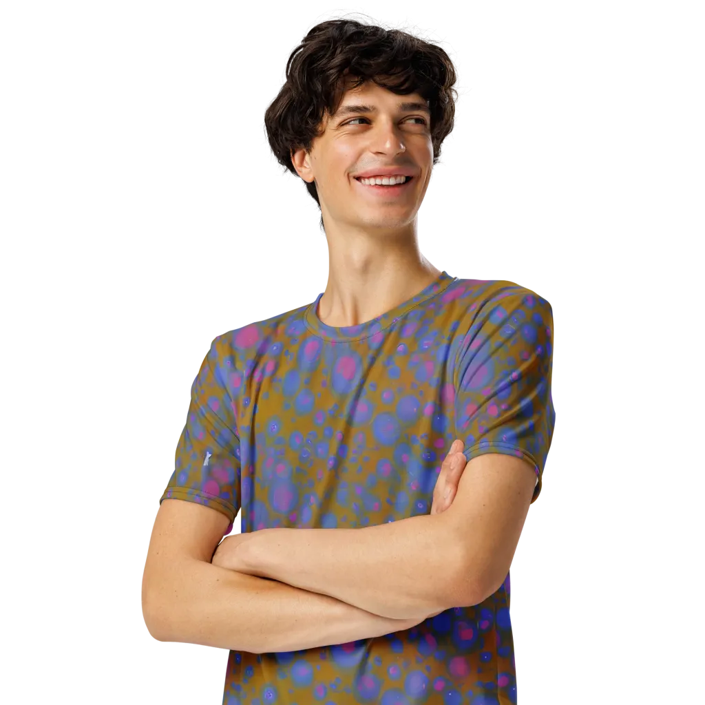 Ochre Nebula on Men's Crew Neck T-Shirt — Left Front