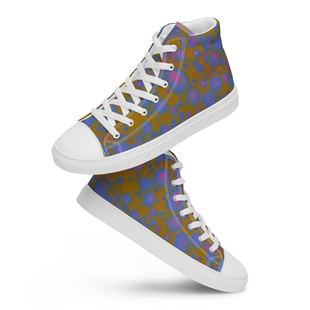 Ochre Nebula on Men's High Top Canvas Shoes — Front