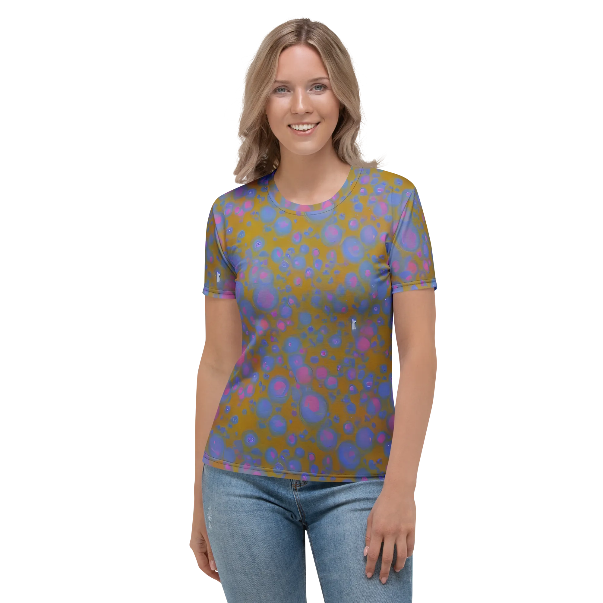 Ochre Nebula on Women's Crew Neck T-Shirt — Front