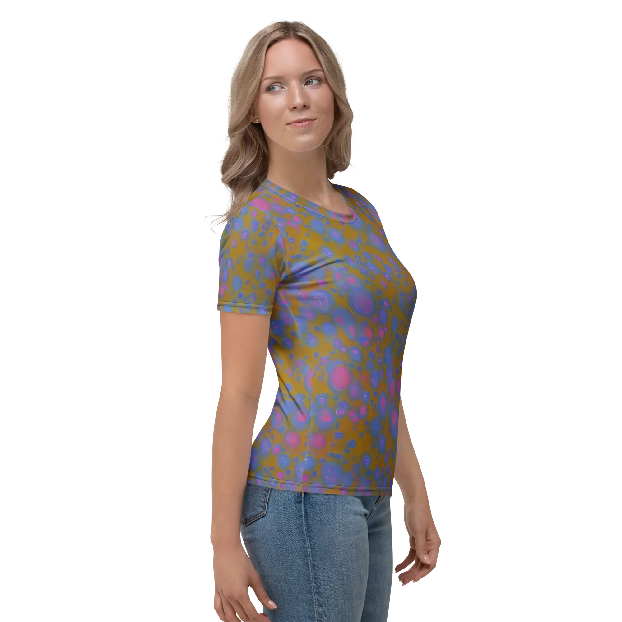 Ochre Nebula on Women's Crew Neck T-Shirt — Right
