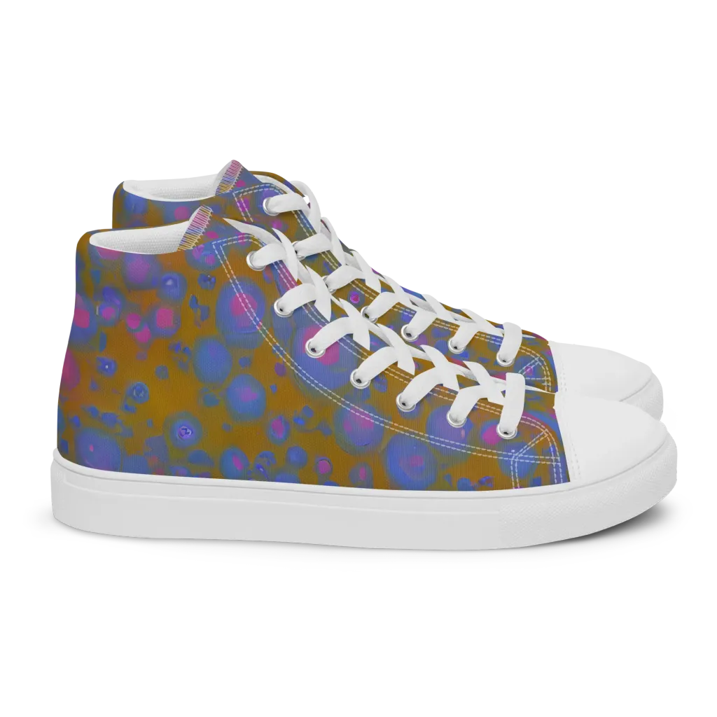 Ochre Nebula on Women's High Top Canvas Shoes — Right