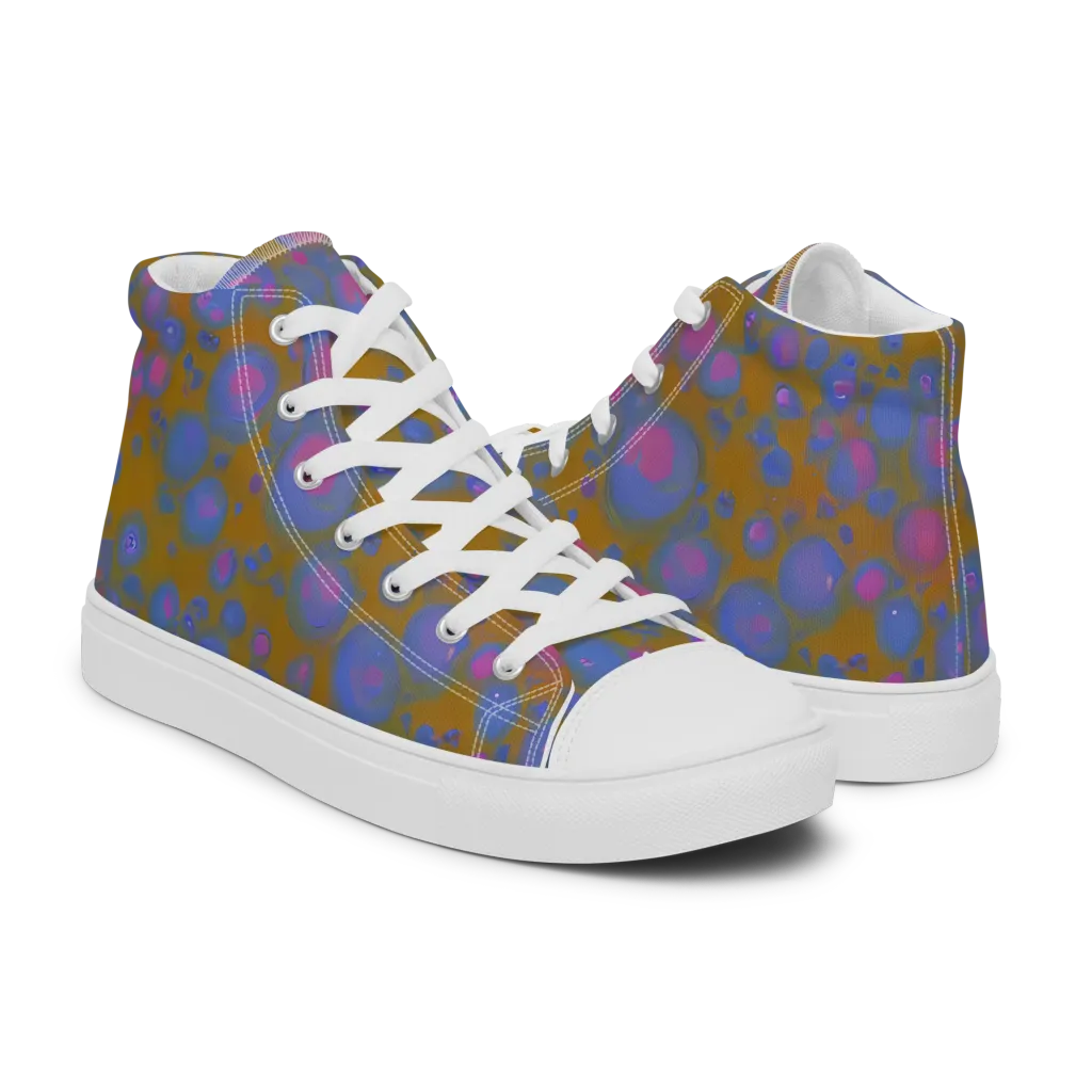 Ochre Nebula on Women's High Top Canvas Shoes — Right