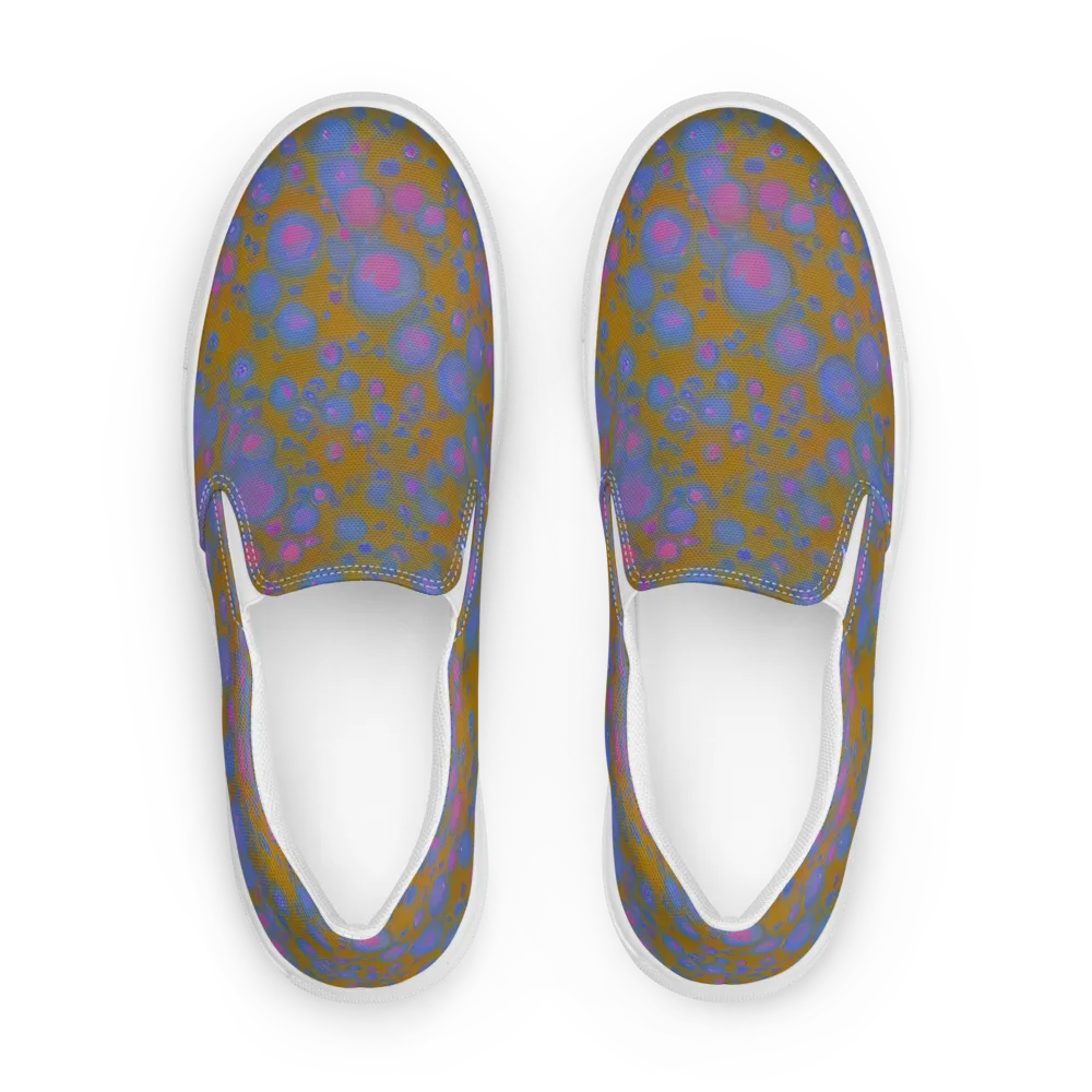 Ochre Nebula on Men's Slip-On Canvas Shoes — Front