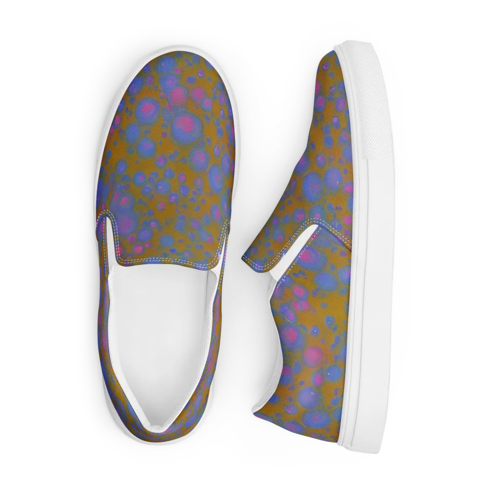Ochre Nebula on Men's Slip-On Canvas Shoes — Front