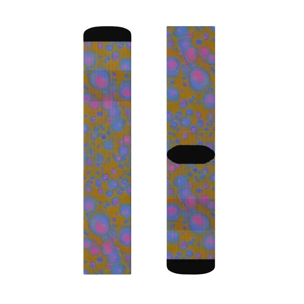 Ochre Nebula on Socks — Right Sock