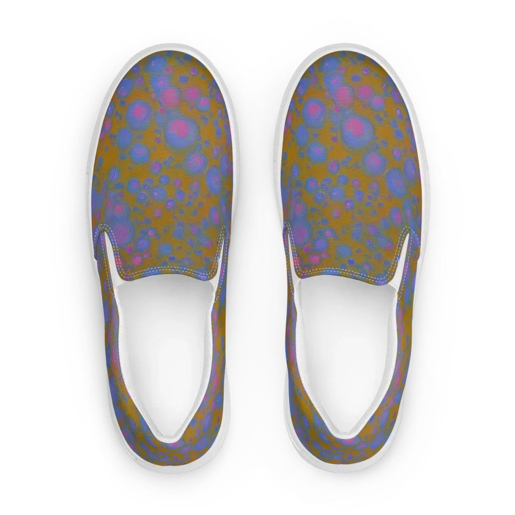Ochre Nebula on Women's Slip-On Canvas Shoes — Front