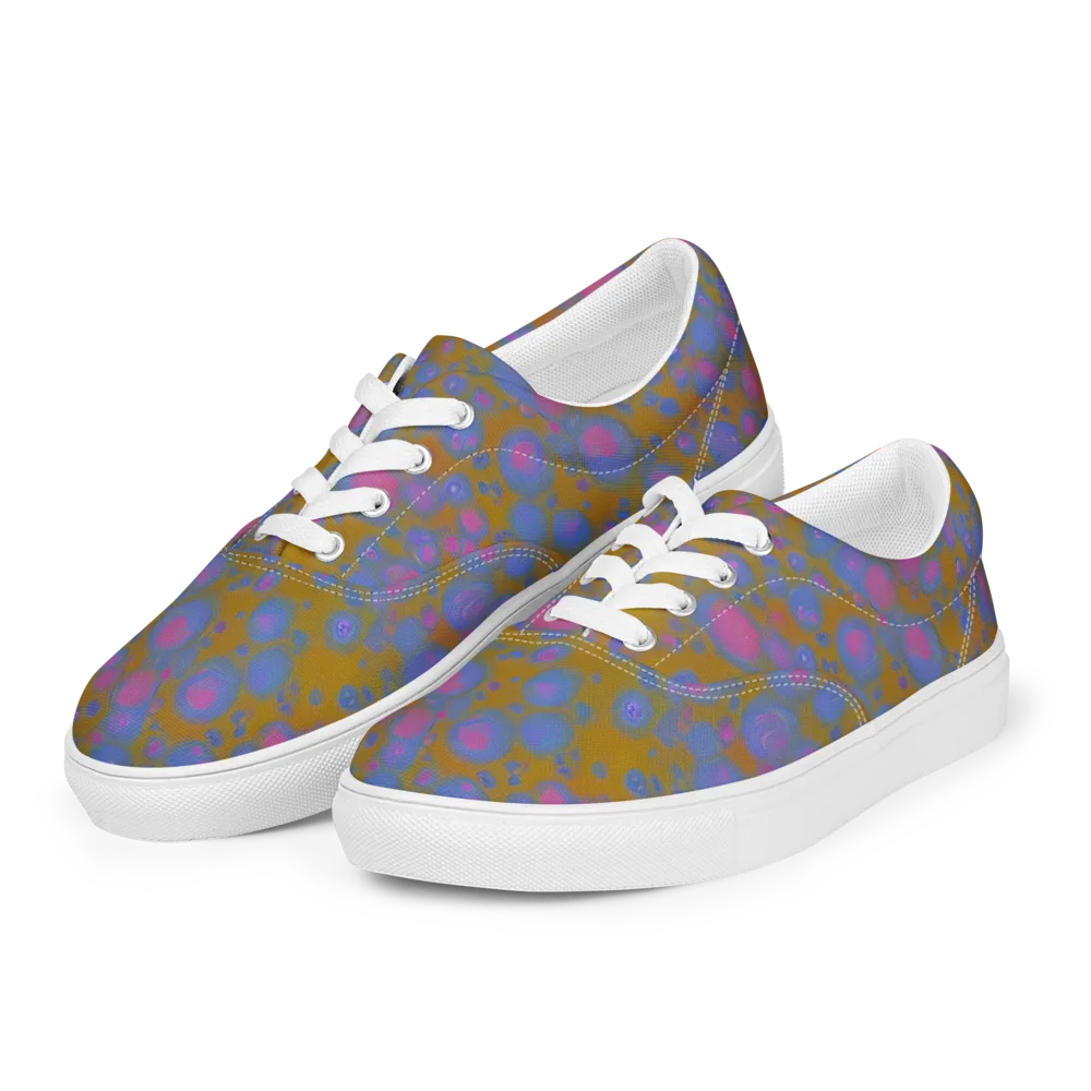 Ochre Nebula on Men's Lace-Up Canvas Shoes — Left Front