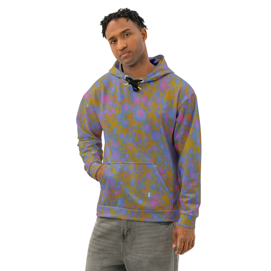 Ochre Nebula on Cotton Hoodie — Left Front
