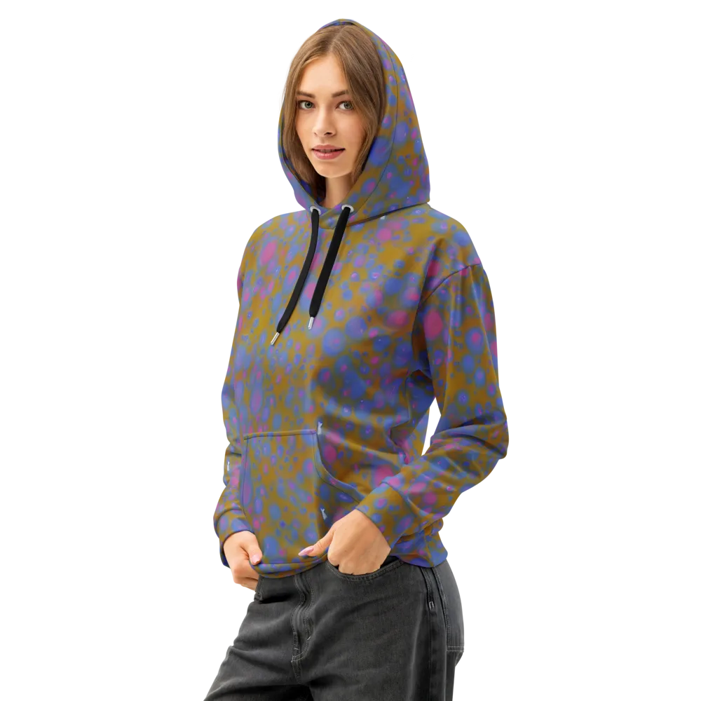 Ochre Nebula on Cotton Hoodie — Left Front