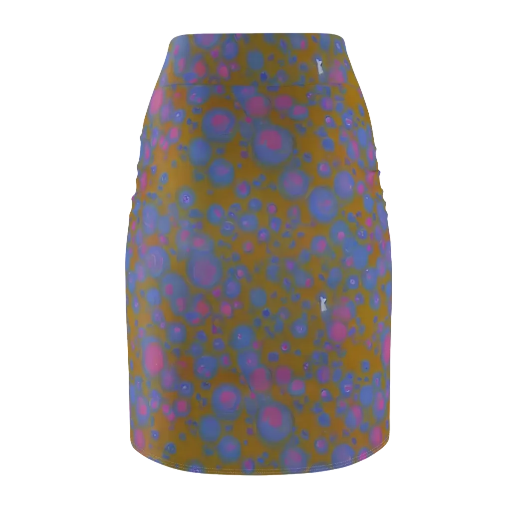 Ochre Nebula on Pencil Skirt — Back