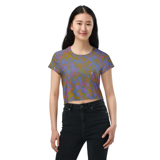 Ochre Nebula on a Crop Tee