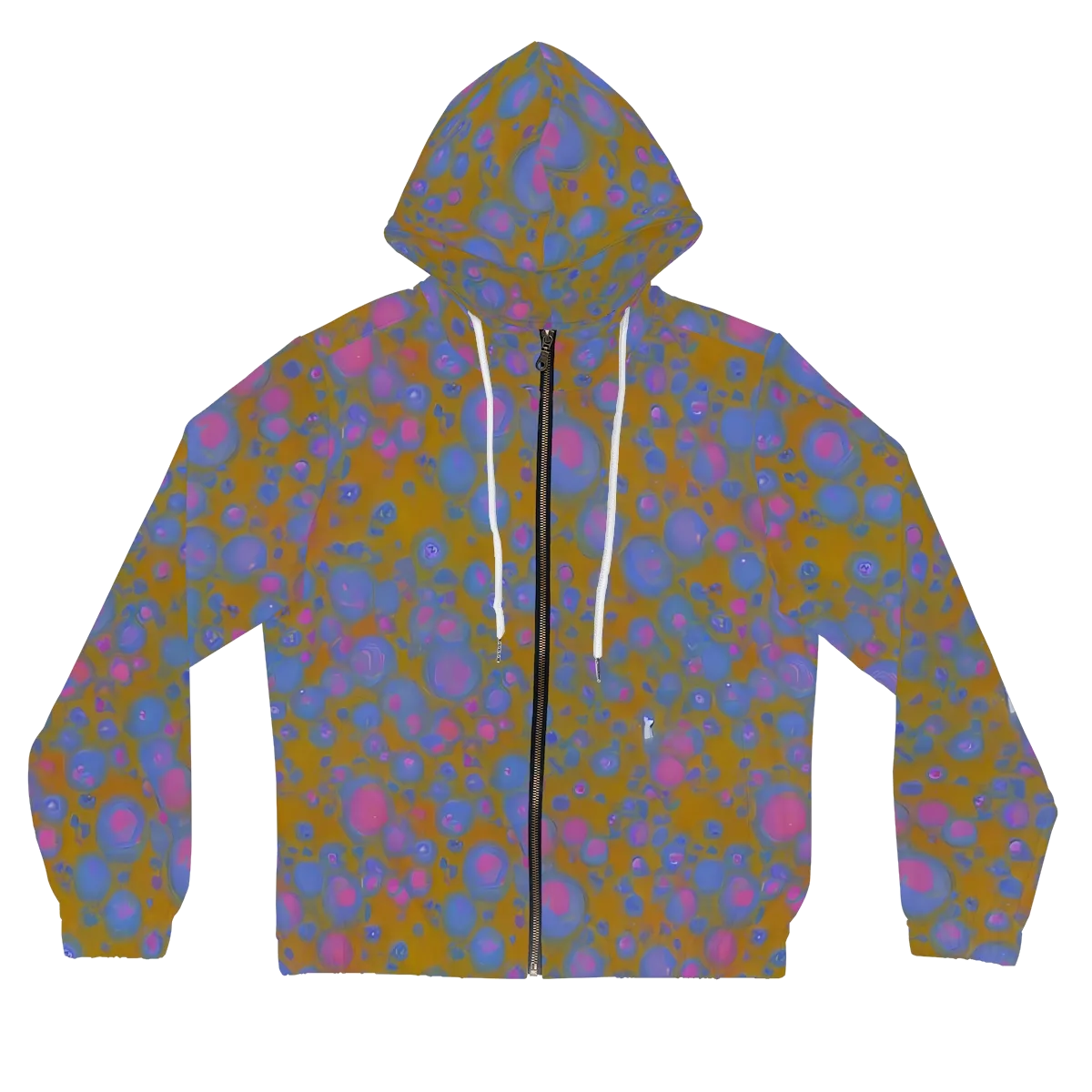 Ochre Nebula on Women's Full-Zip Hoodie — Front
