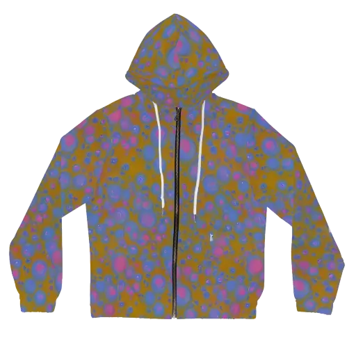 Ochre Nebula on a Women's Full-Zip Hoodie