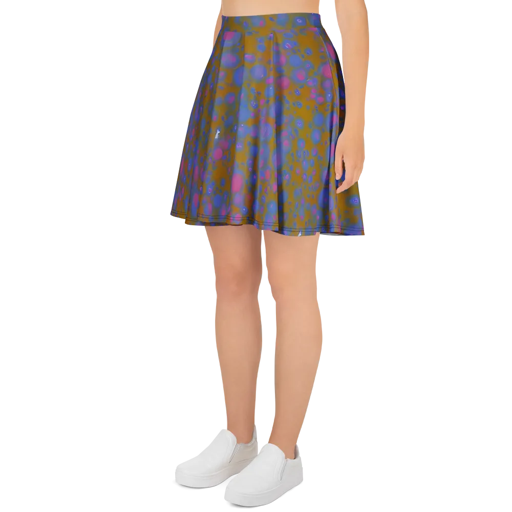 Ochre Nebula on Skater Skirt — Left