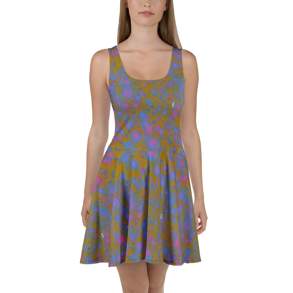 Ochre Nebula on Skater Dress — Front