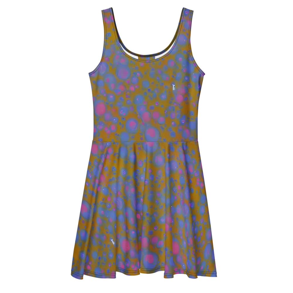 Ochre Nebula on Skater Dress — Front