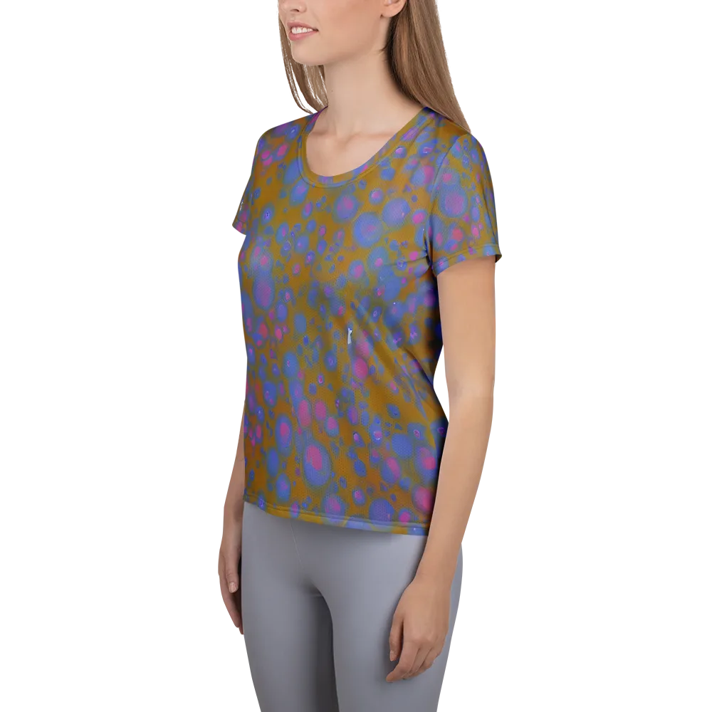 Ochre Nebula on Women's Athletic T-Shirt — Left