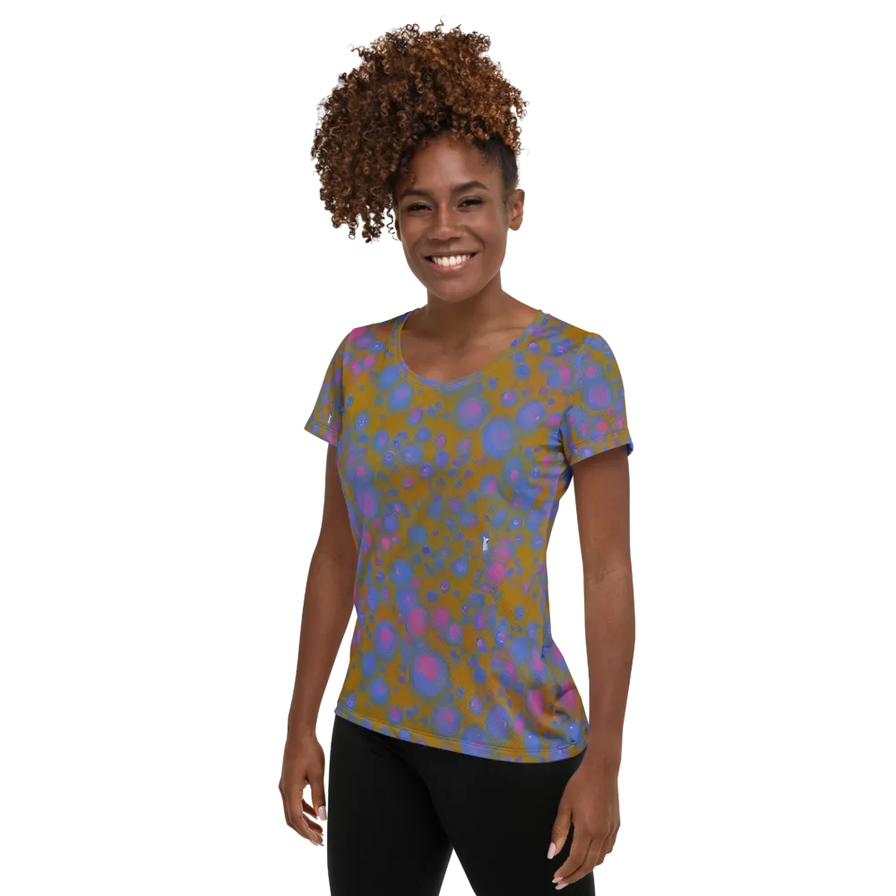 Ochre Nebula on Women's Athletic T-Shirt — Left