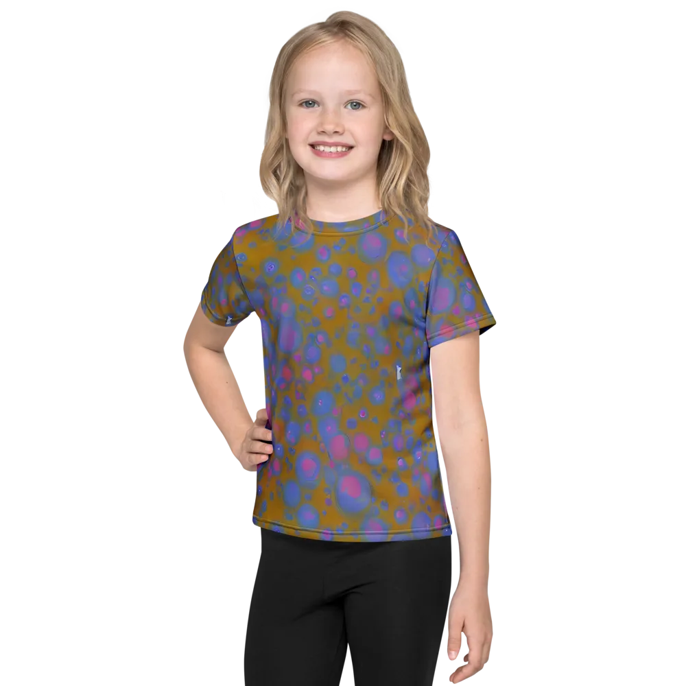 Ochre Nebula on Kids Crew Neck T-Shirt — Front