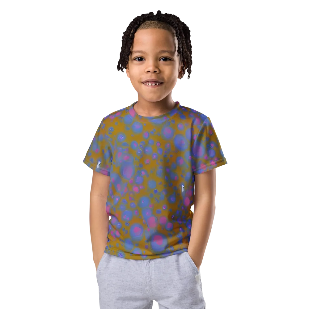 Ochre Nebula on Kids Crew Neck T-Shirt — Front