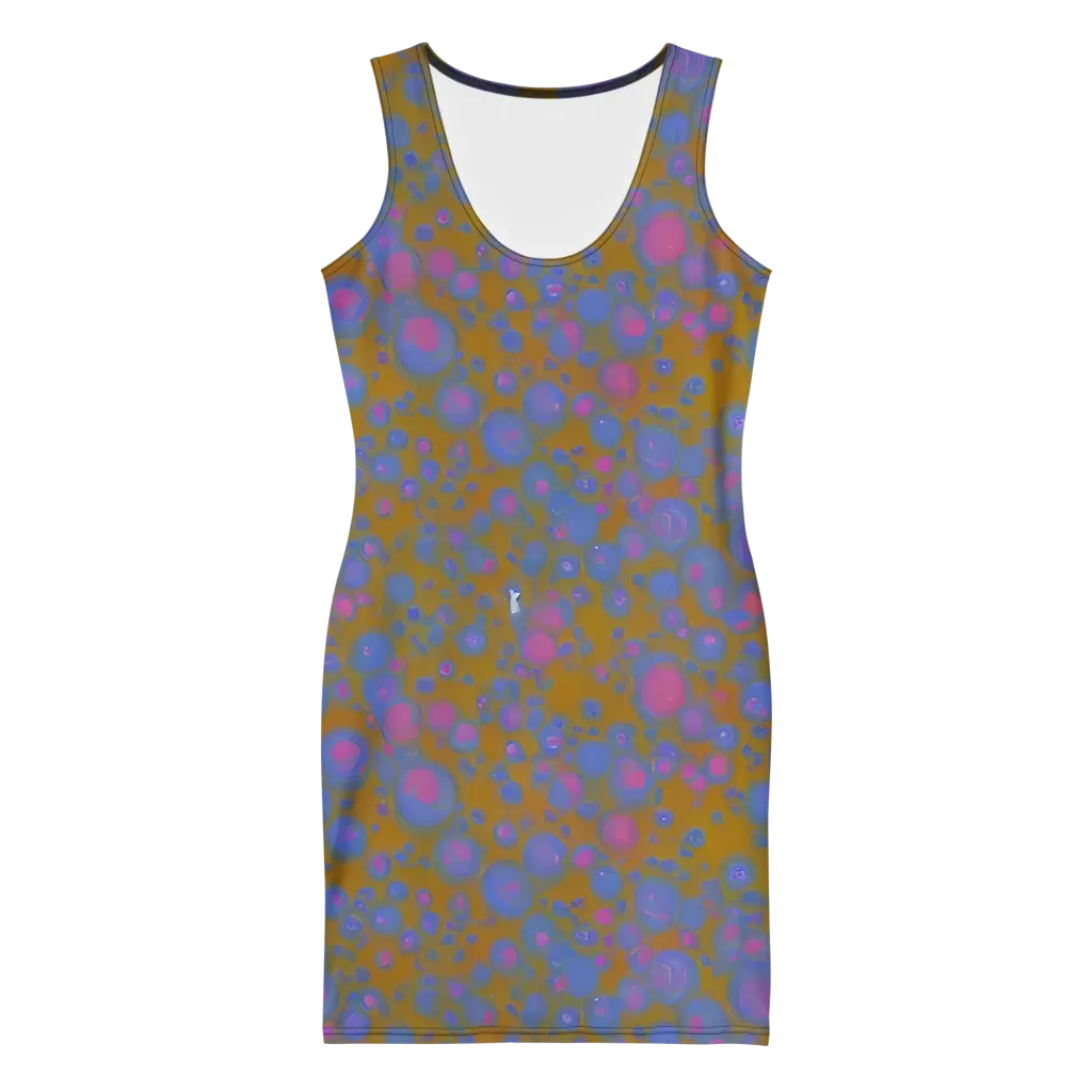 Ochre Nebula on Bodycon Dress — Front