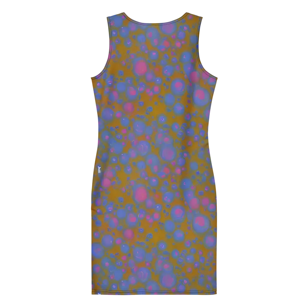 Ochre Nebula on Bodycon Dress — Back