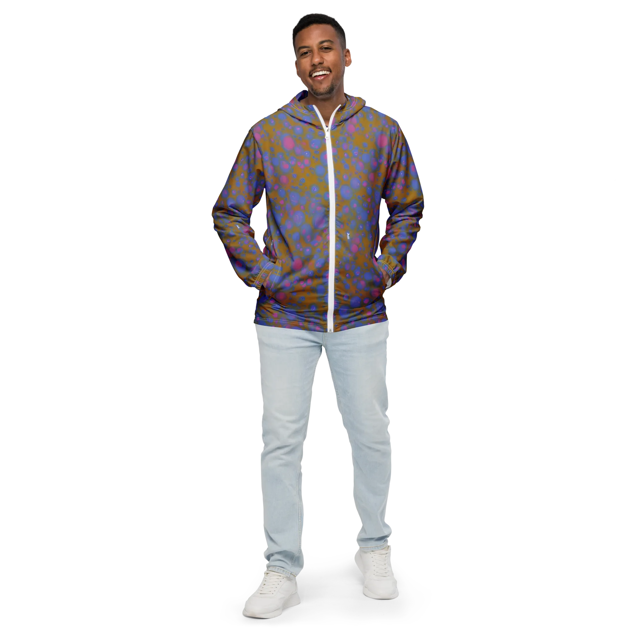 Ochre Nebula on Men's Windbreaker — Front