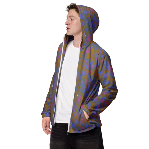 Ochre Nebula on a Men's Windbreaker