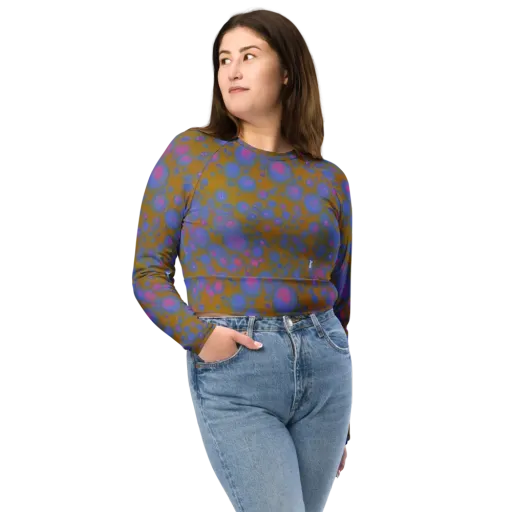 Ochre Nebula on a Long Sleeve Crop Top