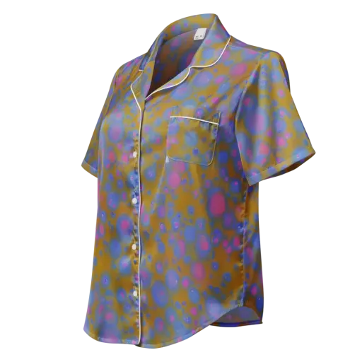 Ochre Nebula on a Women's Short Sleeve Pajama Top