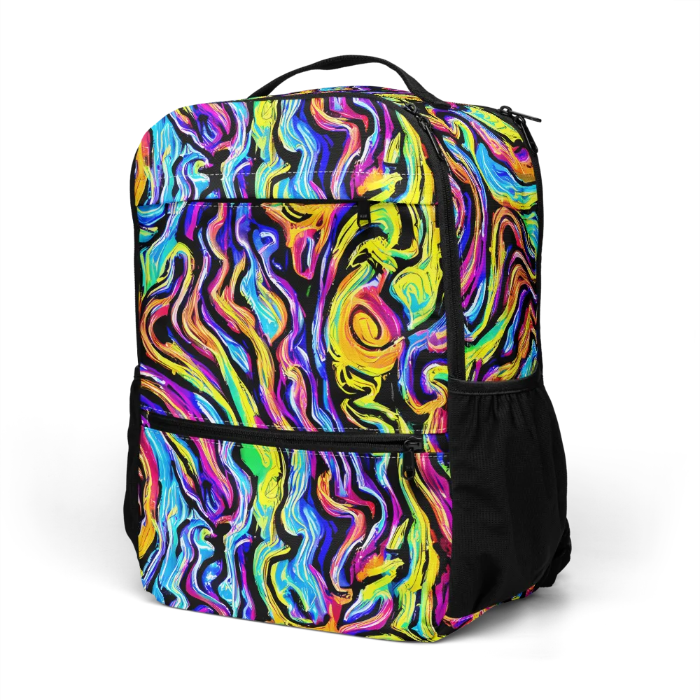 Fuchsia Circuit on Utility Backpack — Left Front