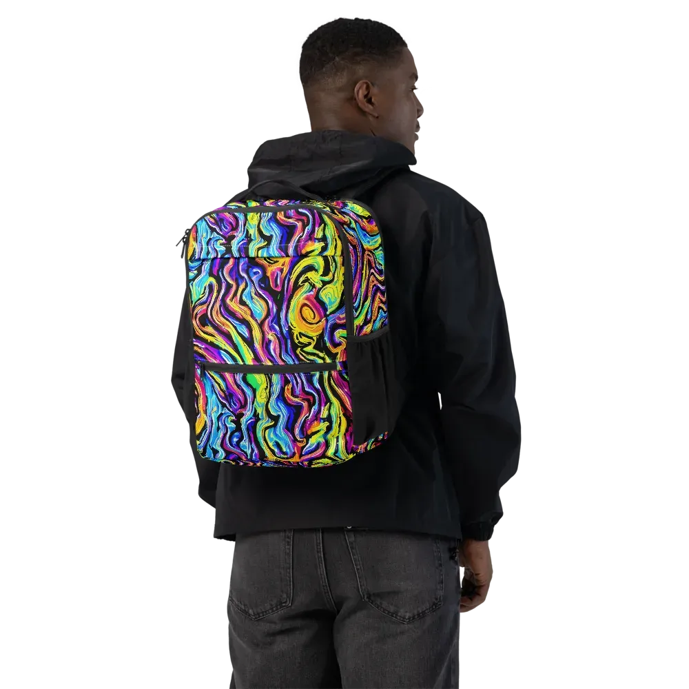 Fuchsia Circuit on Utility Backpack — Back