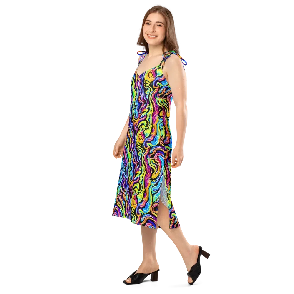 Fuchsia Circuit on Slip Dress — Left Front